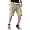thumbnail image 2 of Faithtur Men? s Solid Color/Camouflage Print High Waist Shorts with Pockets, 2 of 9
