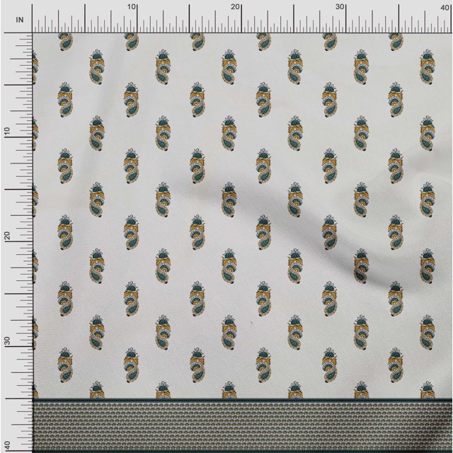 Soimoi Polyester Crepe Fabric Floral & Leaves Panel Print Fabric by Yard 42 Inch Wide