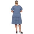 thumbnail image 4 of White Mark Robe à Volants à Manches Courtes et Col en V pour Femme Grande Taille, 4 of 6