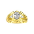 thumbnail image 1 of RYLOS Men's Rings 14K Yellow Gold Rings Classic Designer Style 9X7MM Oval Gemstone &  Diamond Ring White Topaz April Birthstone Rings For Men Size 9, 1 of 7