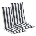 thumbnail image 1 of Aoodor High Back Tufted Patio Chair Cushions Set of 2 for Outdoor Rocking Chairs, 47 x 21 x 2.4 Inch Patio Seat Cushions for Dining Chairs, Adirondack Chairs, Grey Stripe, 1 of 7
