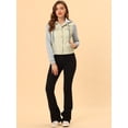 thumbnail image 3 of INSPIRE CHIC Veste en Denim à Capuche à Cordon Superposée pour Femmes avec Poches, 3 of 7