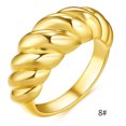 thumbnail image 1 of EGNMCR Bagues Nouvelle Bague Filetée Hommes Femmes Bagues Couple Bague Rétro Plaquée Or Bague Mode, 1 of 4