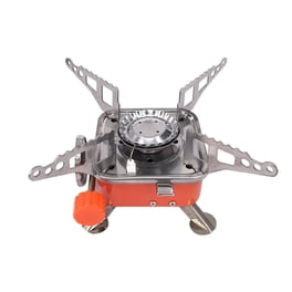 SPORWAY Réchaud Camping Coupe-Vent 3 Brûleurs - 5800 W, Pliable 400g, Allumage Électronique, Adaptateur Universel - Argent, Pour Randonnée Et Pique-nique