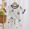 thumbnail image 2 of BOBOGOJP Pyjama 2 Doux à Manches Courtes Ensemble de Pyjama d'Été Extensible Court Vêtement de Nuit Grand (Gris, 3-4 Ans), 2 of 6