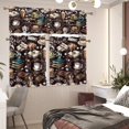 thumbnail image 2 of Brown Coffee Kitchen Curtain Valance and 36" Tiers Set of 3 Soft Cafe Curtains with Rod Pocket Blackout Drape Window Set for Home Window Fall Decorations,Size M, 2 of 4