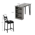 thumbnail image 3 of Bar Table and Chairs Set, 3 Piece Pub Dining Table with Flip Top Extension & Storage Shelves, Elevated Height Design, Small Spaces Kitchen Dining Furniture, 3 of 7