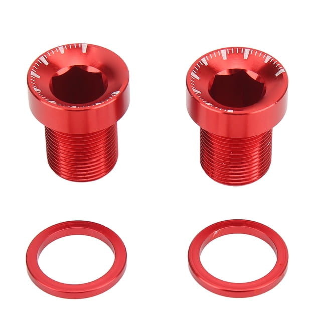 Bike Crank Screw, Fine Thread 2 Pieces Bike Spline Crank Screw For DIY For Bike For Repair Red