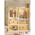 thumbnail image 2 of Garde-robe Pliable Simple Armoire Portable Armoire à Vêtements Chambre Chambre de Bébé Armoire Installation Rapide Gratuite Commode Armoire de Rangement, 2 of 3