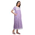 thumbnail image 2 of Moomaya Robe de Nuit Maxi pour Femmes en Coton Imprimé à Bordure Volantée, 2 of 5