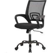 BestOffice Ergonomic Computer Office Chair, Mid-Back Adjustable Swivel Task Chair with Lumbar Support, Mesh/Fabric, Black