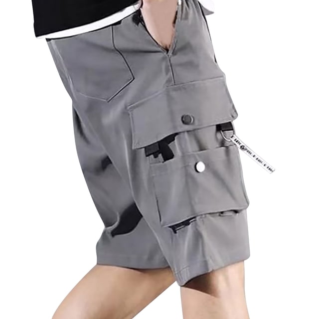 Ketyyh-chn99 Cargo Pantalon Short Décontracté Pantalon Cargo Randonnée Pantalon à Multiples Poches Gris,m