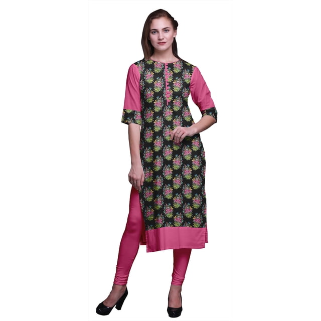 Bimba Robes Tuniques Droites pour Femmes Kurta d'Été Imprimée