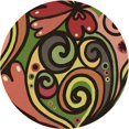 thumbnail image 1 of Ahgly Tapis Rond Lavable en Machine Intérieur Transitionnel Rouge Nuit, 7 Pieds Rond, 1 of 7