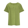 thumbnail image 4 of asjyhkr Plus Size Womens Summer Tops Short Sleeve T Shirts Loose Stretch Soft Comfy Tees Solid Basic Blouses, 4 of 6