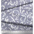 thumbnail image 3 of Soimoi Gray polyester Crepe Fabric Filigree Damask Fabric Prints By Yard 42 Inch Wide, 3 of 3