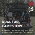 thumbnail image 4 of Gas ONE Réchaud au Propane Ou au Butane GS-3400P à Double Carburant, Réchaud à Gaz Portable pour Camping et Randonnée avec Étui de Transport, Idéal pour Trousse de Préparation aux Urgences (or), 4 of 4