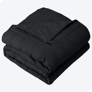 Bare Home Couverture Pondérée de 30 Lb pour Adultes - 80 Pouces x 87 Pouces - Coton Sergé 210 Fils, Noir