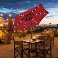 thumbnail image 3 of Patiojoy 9' Outdoor Patio Umbrella Offset w/LED Light Burgundy No Base, 3 of 8
