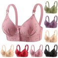 thumbnail image 1 of Jovati Soutien-gorge Quotidien pour Femmes, Fermeture à Boutons-Pression à l'Avant, Bretelles Ajustables, Imprimé Floral, Mélange Respirant Nylon-Spandex, Grande Taille 36–46, 1 of 5