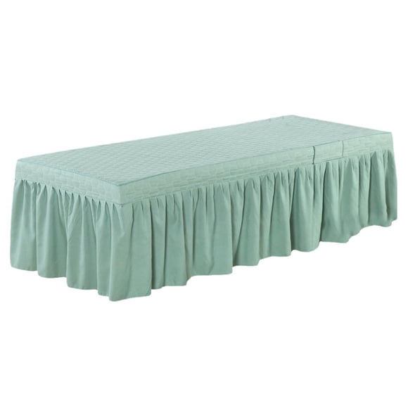 veasfak Jupe de Table de Massage SPA Housse de Lit de Beauté Lin Cantonnière Drap Vert Pâle