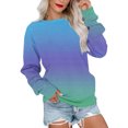 thumbnail image 1 of Chandails à Capuchon Mode pour Femmes 2023 Col Rond Mode Décontracté Manches Longues Imprimé Chandail Hauts Blouse Rabais de 50 % Liquidation Costumes d'Halloween/Noël, 1 of 3
