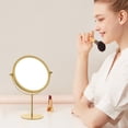 thumbnail image 4 of WLOELOEW Adjustable Makeup Mirror With Rotatable Stand Gold Desktop Vanity Mirror For Home Dresser Dormitory Portable Beauty Mirror Gold, 4 of 7