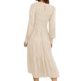 thumbnail image 3 of LUXUR Robes Maxi à Manches Longues pour Femmes Décontractées Soirée Robe Ligne A Beige P, 3 of 3