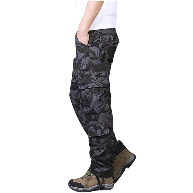 cllios Men's Camo Cargo Pants Relaxed Fit Multi Pockets Pants Work Tactical Trousers Gym Hiking Cargo Pants