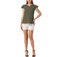 thumbnail image 2 of INSPIRE CHIC Women's Solid V Neck Cap Short Sleeves Work Blouse, 2 of 6