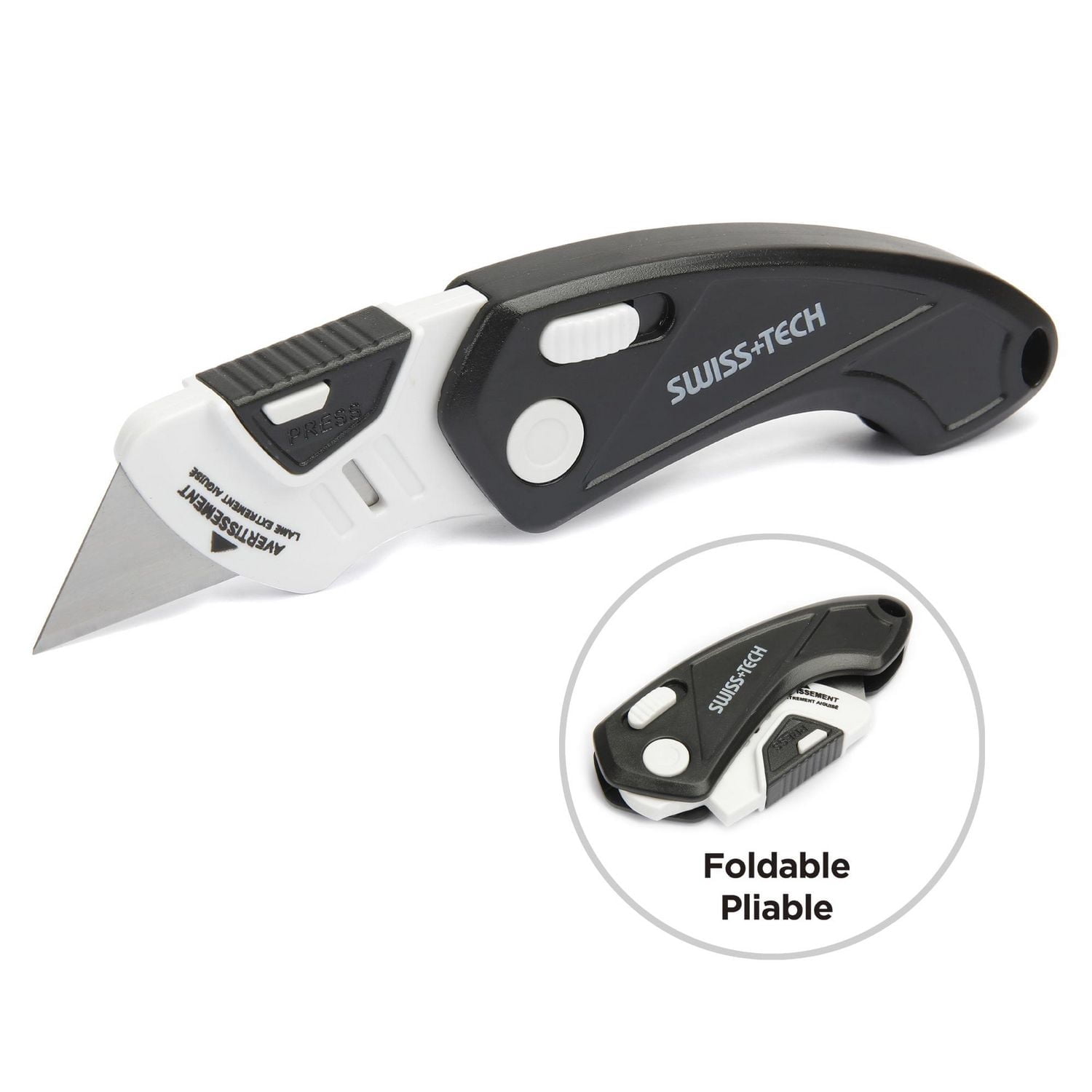 Couteau utilitaire pliant Swiss Tech, EDC pliable taille compacte, mécanisme de libération rapide