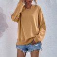 thumbnail image 2 of IROINID T-Shirt à Manches Longues en Polyester Réduit pour Femmes, Sweat à Capuche Uni, Jaune, 2 of 9