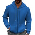 thumbnail image 2 of LOVZFMLL Jackets for Men's Solid Color Hooded Cardigan Loose Casual Sports Zipper Sweatshirt Jacket, 2 of 9