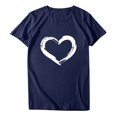 thumbnail image 1 of Babysbule Hauts pour Femmes en Liquidation Femmes Manches Courtes Col Rond Imprimé en Forme de Cœur Hauts Décontractés Blouse T-shirt, 1 of 7