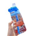 thumbnail image 5 of 480ML Water Bottle for School Kids Girls Boys  Portable Cartoon Patterns Print Water Bottle with Straw for Toddler Kids, 5 of 5