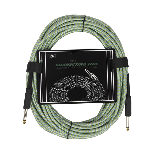maskred 10m Guitar Cable Wire Cord Audio Cable Noise Reduction Line Color Braided Shielded Cables Guitar Amplifier Accessories Green