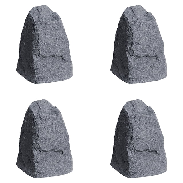 Algreen Housse de Roche Décorative, Résistante aux Intempéries, Accent de Jardin Extérieur, Granit (Lot de 4)