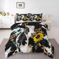 thumbnail image 2 of Erosebridal Animals Cow Bedding Sets Queen with Comforter, Rustic Sunflower Duvet Insert, Cheetah Leopard Decor, Reversible 3pcs, 2 of 8