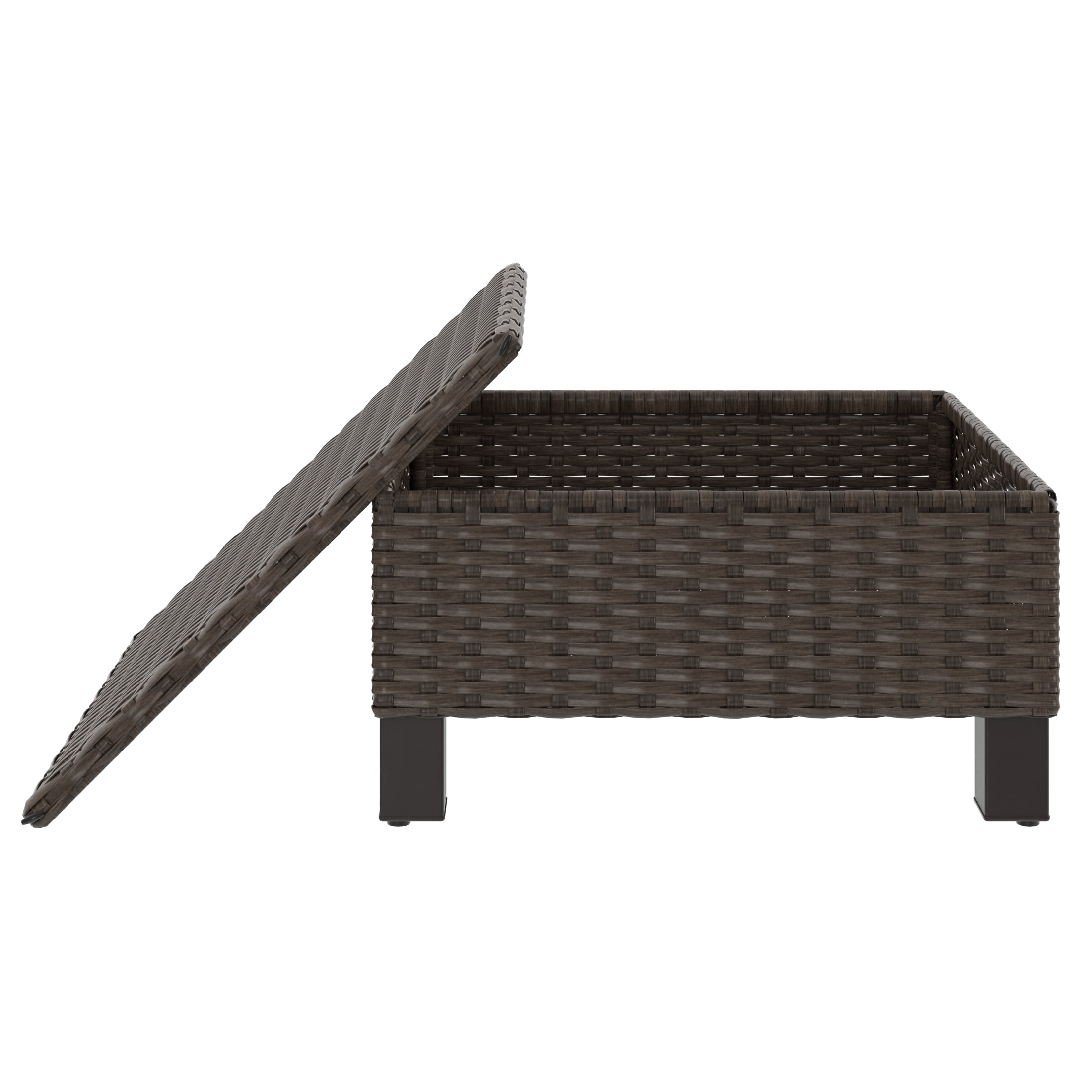 Better Homes & Gardens Brookbury 3-Piece Steel Outdoor Compact Sectional Set with Cushions & Covers, Tan