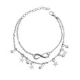 thumbnail image 1 of Leaves & Heart Anklet Foot Chain Boho Beach Beads Silver plated, 1 of 8