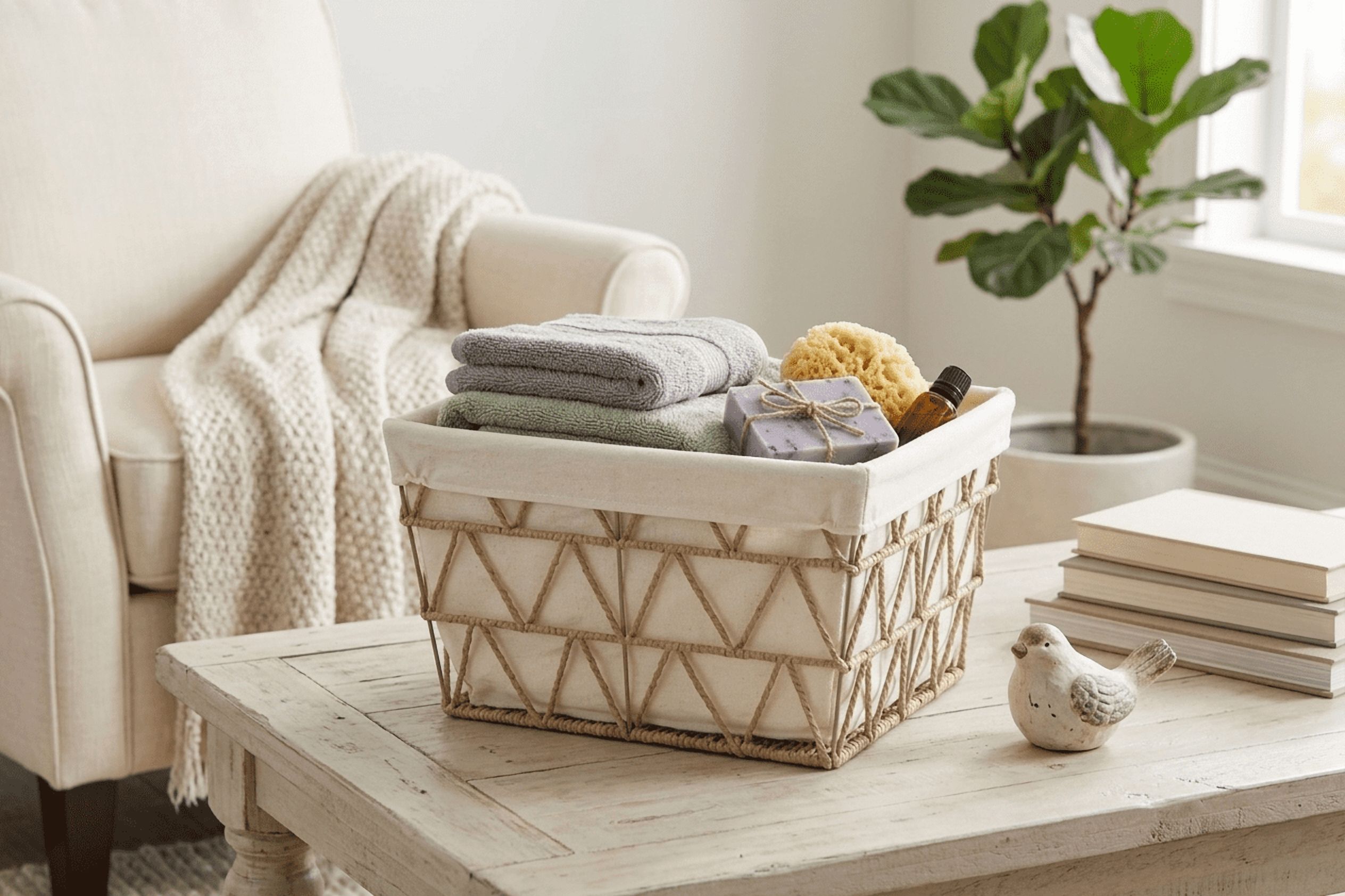 Hometrends Panier en papier roulé doubl