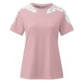 thumbnail image 4 of adviicd Chemises pour Femmes T-Shirt Tendance pour Femmes Manches Courtes Graphique Tee Tops Rose,m, 4 of 5