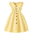 thumbnail image 1 of FhsagQ Robe pour Filles Filles Robe d'Été Décontractée Sans Manches Ligne A Boutonnée Ourlet à Volants Robes Rayées 8 12 Ans Robes de Pâques pour Filles 8-10 Ajustée Jaune 8-9 Ans, 1 of 9