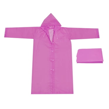 Unique Bargains Ponchos de Pluie pour Adultes, Manteau de Pluie en EVA Réutilisable Imperméable, Rose