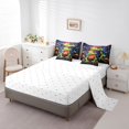 thumbnail image 3 of YST Colorful Frog Comforter Set Queen 7 Piece Mushroom Frog Bed in a Bag Trippy Room Decor,Rustic Country Cartoon Animal Bedding Set with 2 Sheets,2 Pillowcases,2 Throw Pillow Covers, 3 of 5