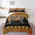 thumbnail image 1 of YST Camper Decor Comforter Set, Rv Happy Camping Bedding Set Rustic Farmhouse Duvet Insert Toddler Camper Accessories For Travel Trailers, Wooden Barn Door Quilt With 1 Pillow Case, Brown, 1 of 1