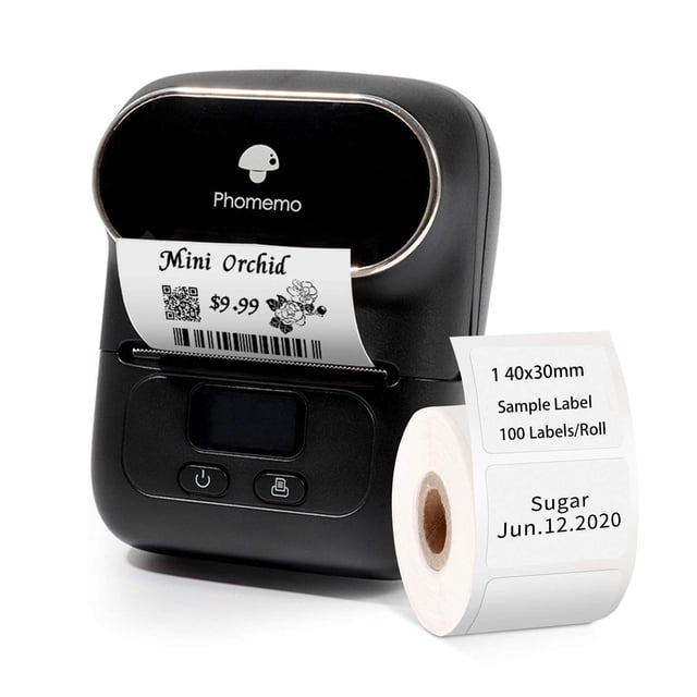 Phomemo-M110 Label Printer- Portable Mini Bluetooth Thermal Label Maker Apply to Labeling, Office, Retail, Compatible with Android & iOS System