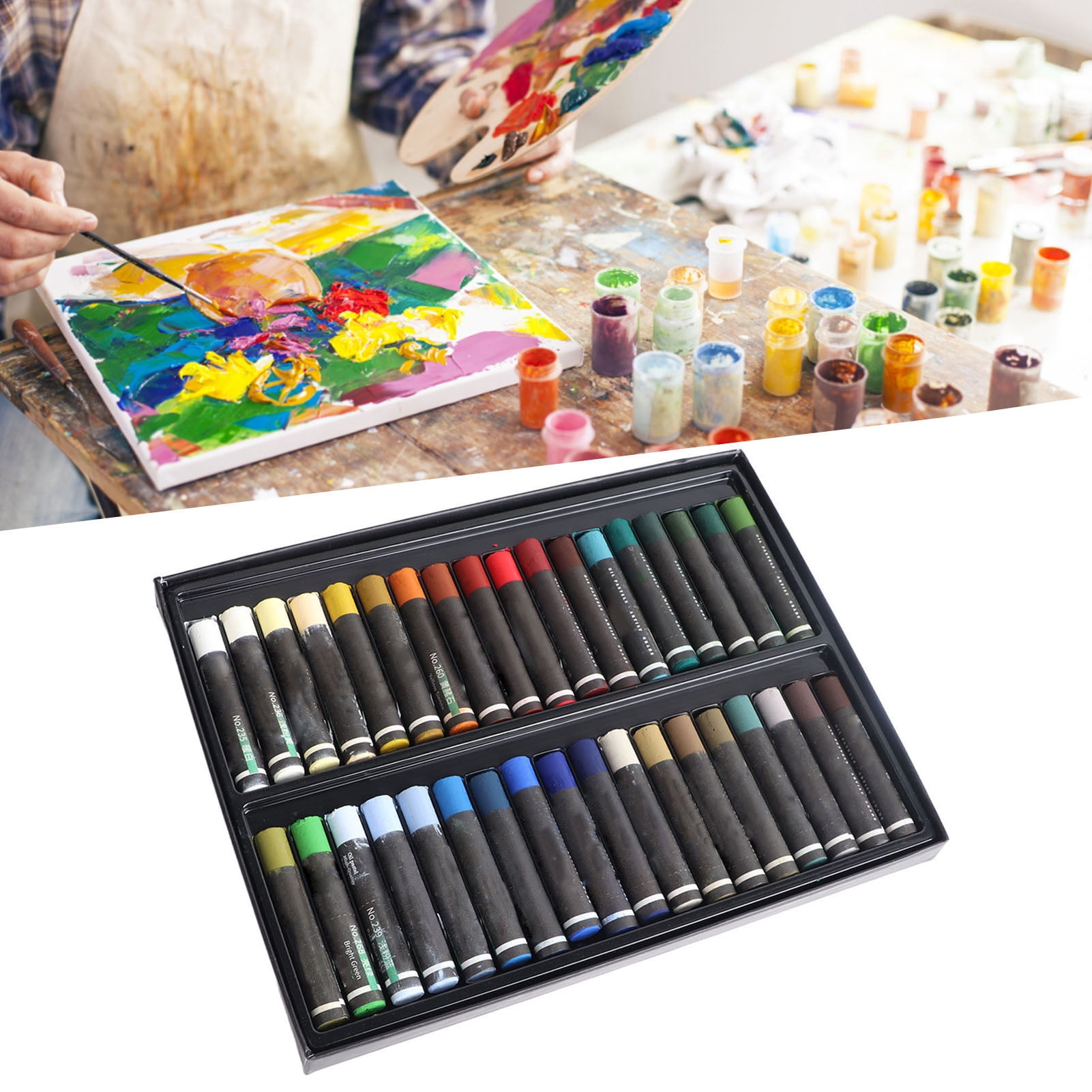 Oil Pastel Set, Soft Oil Pastels Safe Residue Free 36 Colors  For Students For Artists