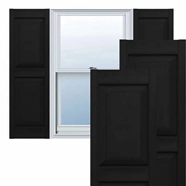 Ekena Millwork Lifetime Vinyl LP2S14X04700BL Standard Two Equal Panel Vinyls, Raised Panel Vinyl Shutters, w/Installation Shutter-Lok's & Matching Screws (Per Pair), 14.75"W x 47&
