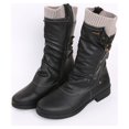 thumbnail image 4 of CEHVOM Bottes pour Femmes Vintage d'Hiver à Fermeture Éclair Mi-Mollet à Lacets à Enfiler Chaussures Rétro pour Dames, 4 of 6